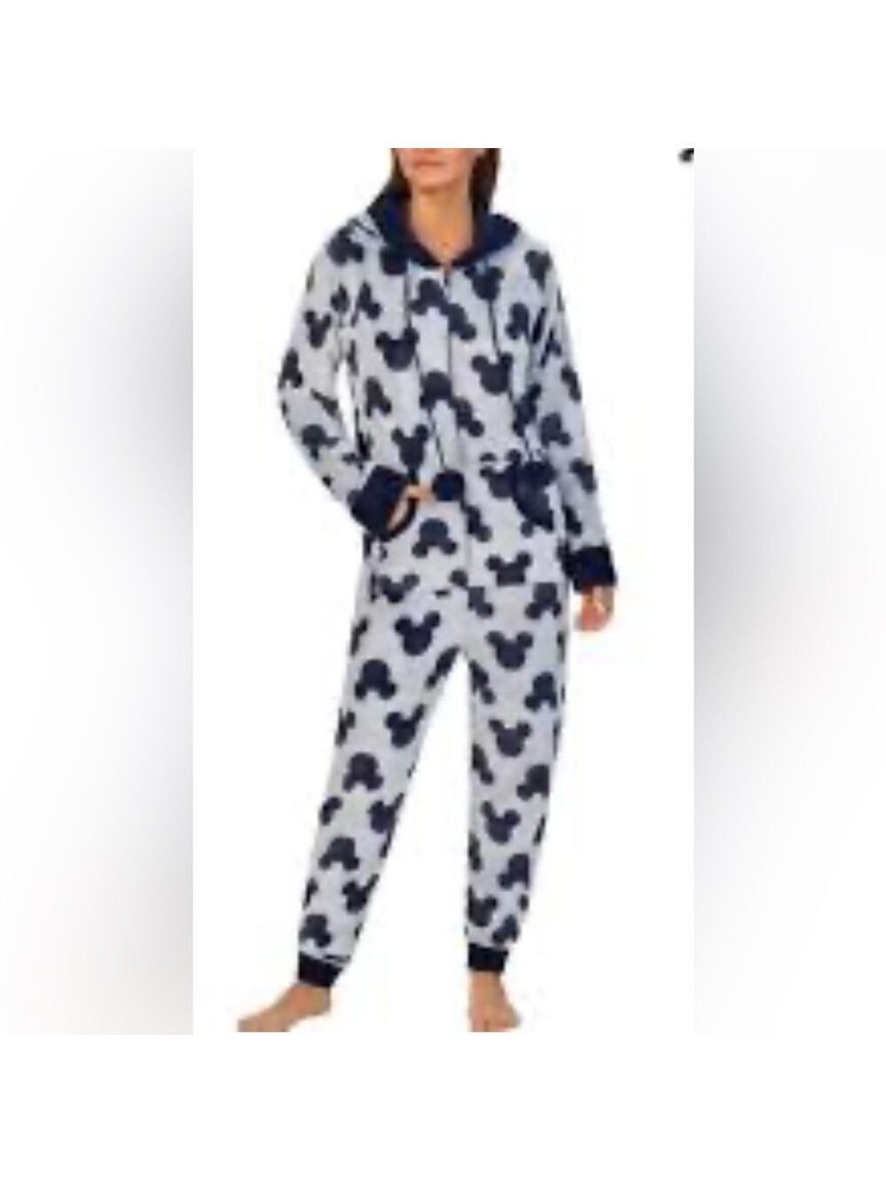 Disney Plush Hooded Onesie Mickey Mouse Pajamas SZ XS Oversized